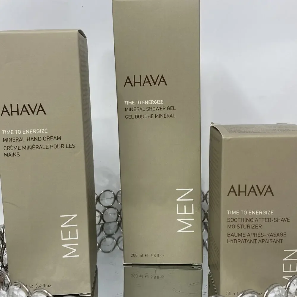 Ahava Men Gift Set Shower After Shave Moisturizer Hand Cream Dead Sea Minerals